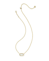 Kendra Scott Women's Lisa Bezel Short Pendant Necklace in gold ivory mother of pearl - women's jewelry - detail view