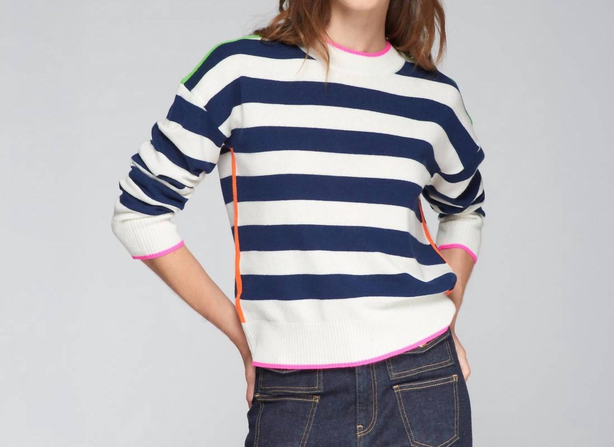 Vilagallo - Fabiola Striped Tiger Crew Neck Sweater