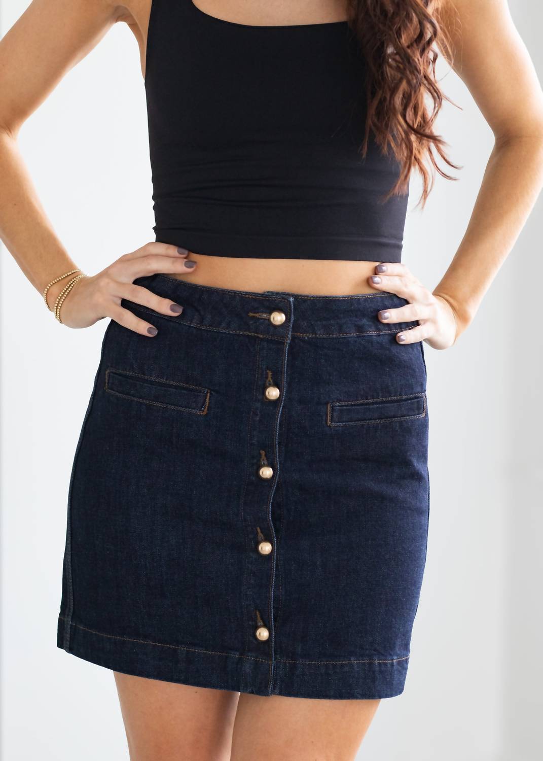 Habitual - Studded Denim Mini Skirt