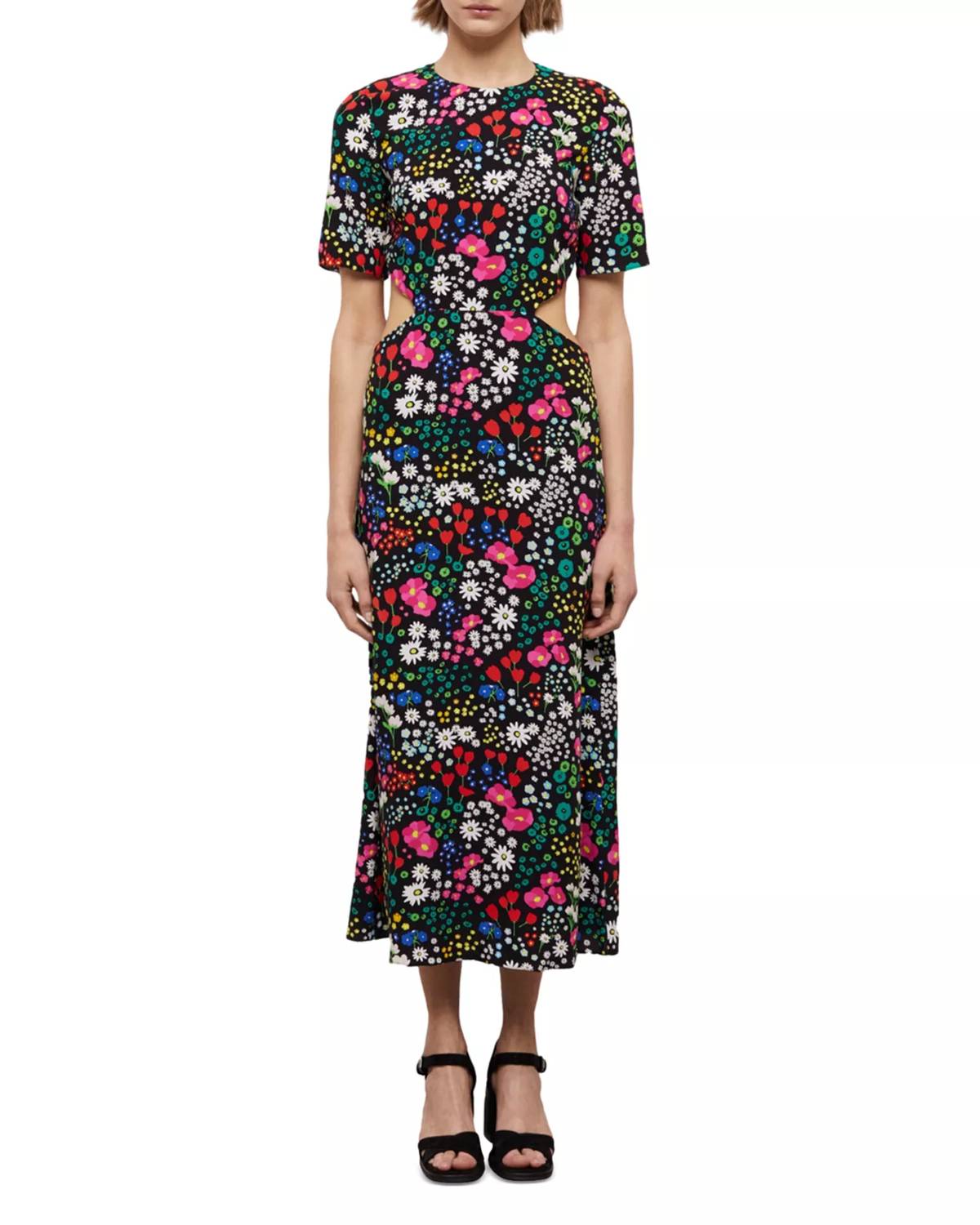 THE KOOPLES Joyful Flowers Midi Dress in floral - women's dress