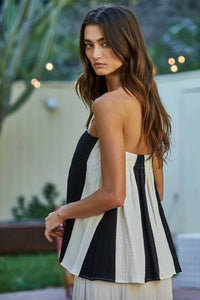 By Together - Striped Strapless Top