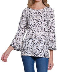 Multiples - Flounce Sleeve Crewneck Top - Plus