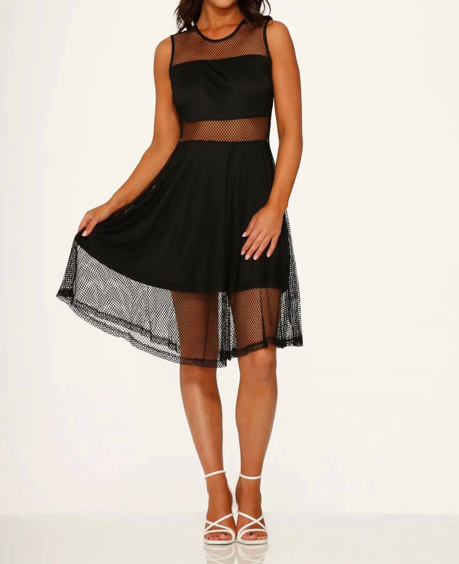 Orchid Bloom - Fishnet Sleeveless Dress