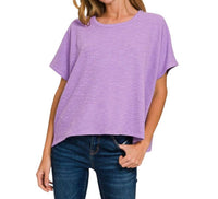 Zenana - Oversized Slub Tee
