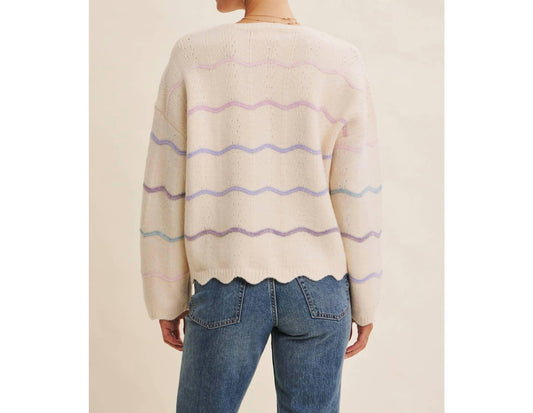 In February - Eco-conscious Twist Scallop Sweater
