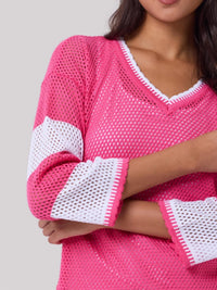 Angel Apparel - Crochet V-neck Top