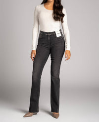 MAJESTIC FILATURES Soft Touch Merrow Edge Crewneck Tee in brume chine - women's long sleeve top