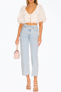 CASSIE EYELET CROP TOP