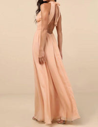 Lulus - Women's Sintra Pleated Backless Maxi Dress