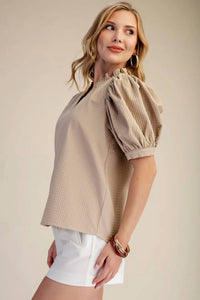 Glam - Ruffle Puff Sleeve Top