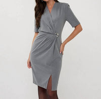 Esqualo - Buckle Short Sleeve Dress