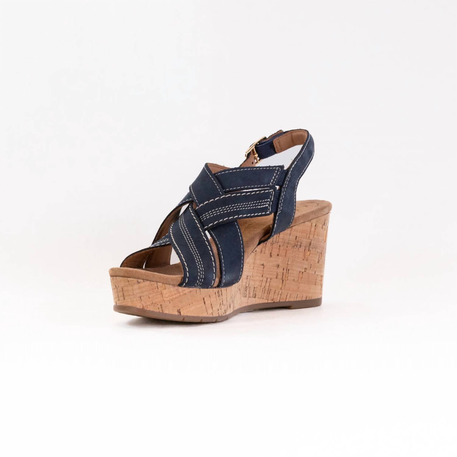 Clarks Women's Sabina Sling Back Sandals in navy nubuck - women's sandal - alternate view