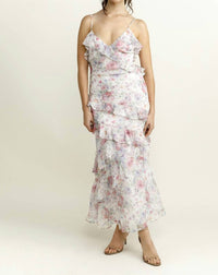 Storia - Leigh Floral Ruffle Chiffon Maxi Dress