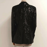 Lafayette 148 Women's Sequin Blazer in black - women's jacket - detail view