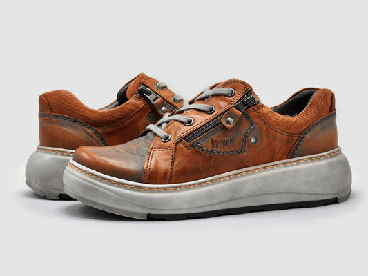 Kcr Group - Women's Retro Zip-up Leather Shoes