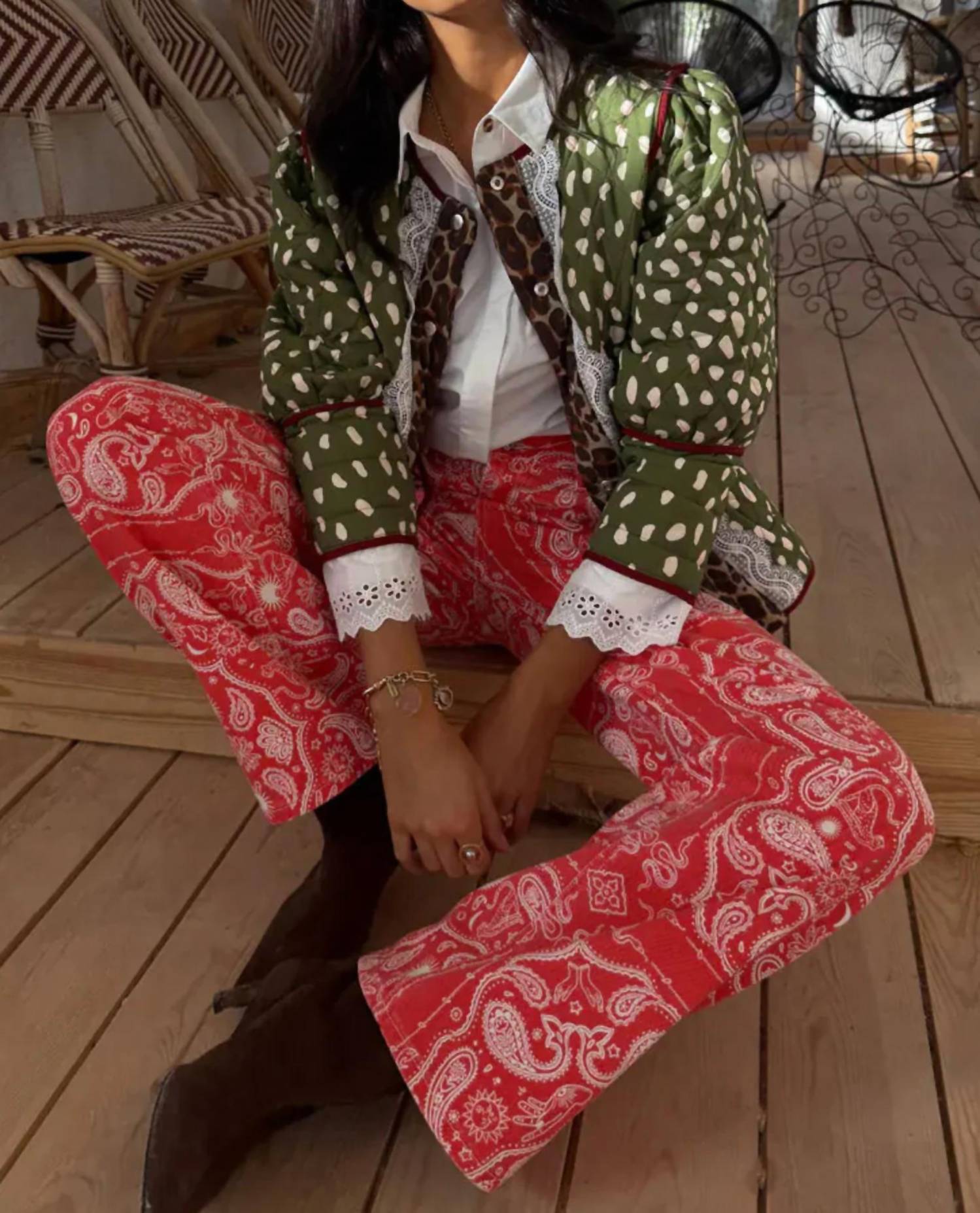 Never Fully Dressed - Bandana Print Jeans