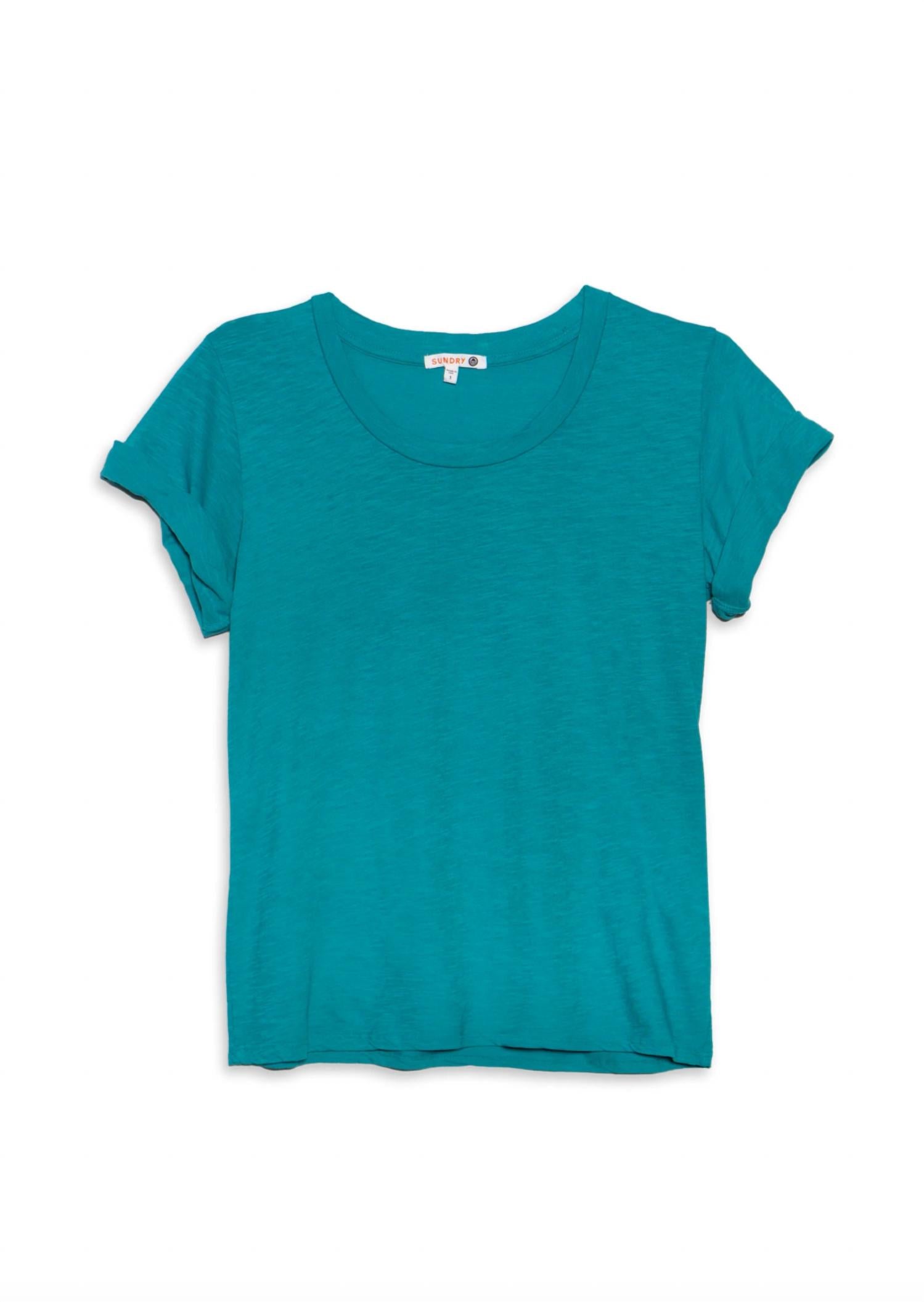 Sundry - Rolled Sleeve Crewneck Top