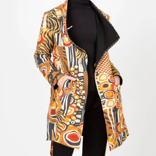 Reversible Abstract Animal Mix Car Coat