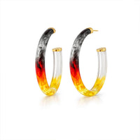 Gold & Honey - Women's Game Day Xl Oval Tie Dye Lucite Hoop Earrings