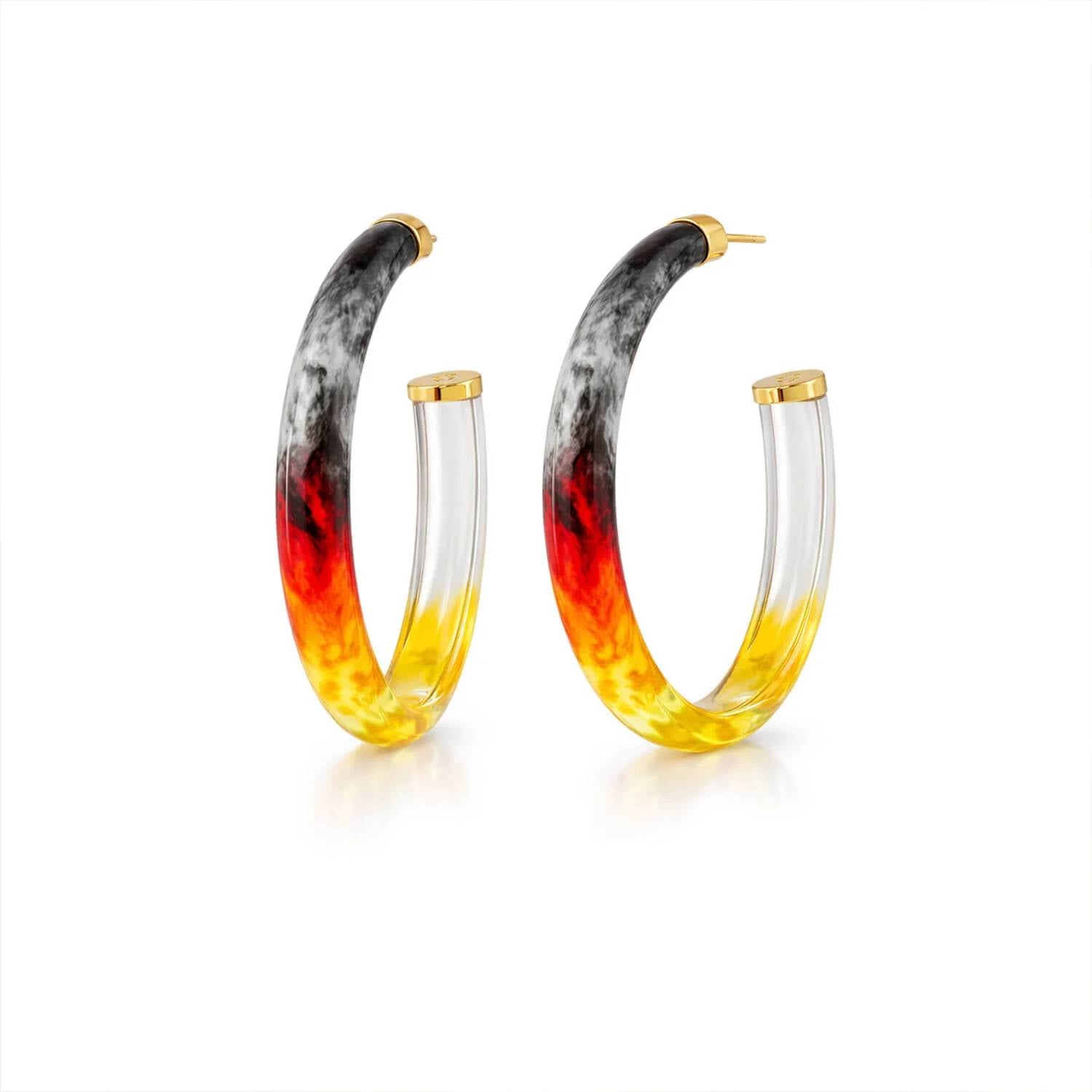 Gold & Honey - Women's Game Day Xl Oval Tie Dye Lucite Hoop Earrings