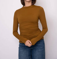 Rd Style - Funnel Neck Ruched Top