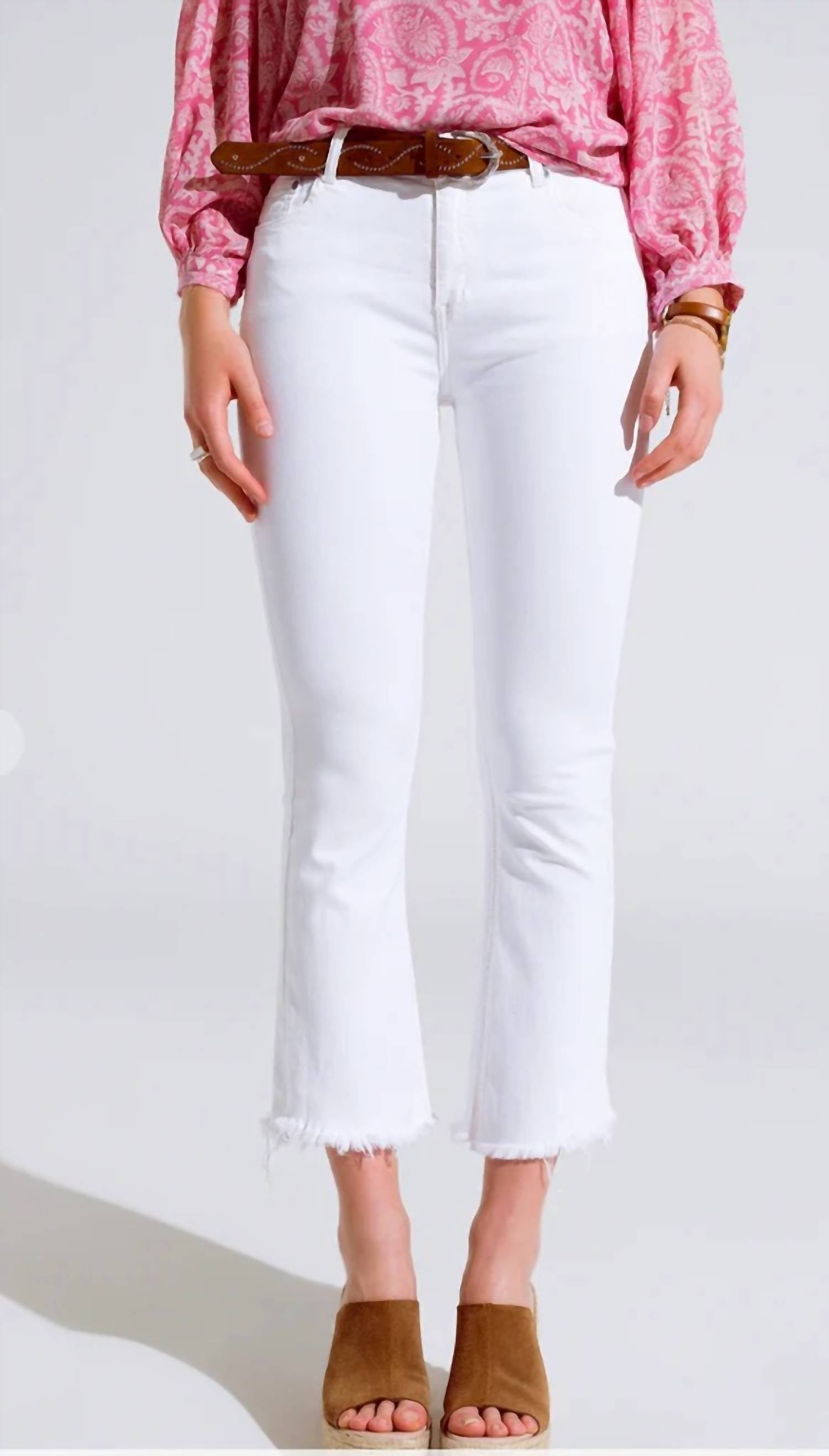 Q2 High Rise Flare Pants in white - women's pants - alternate view