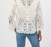 Joseph Ribkoff - Crochet Lace Open-front Cardigan