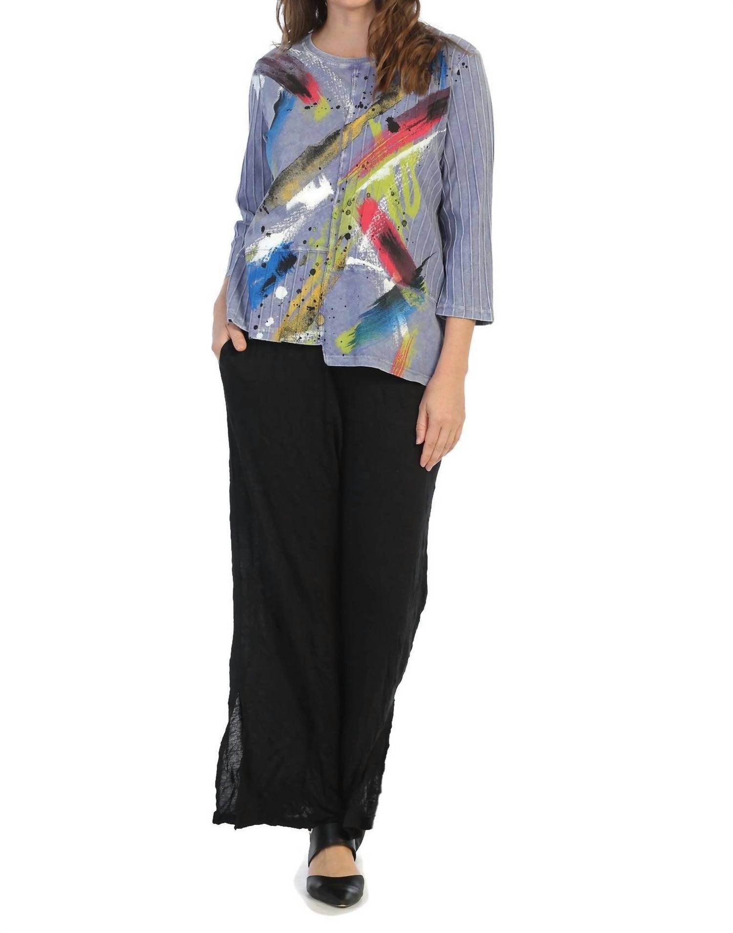 Jess & Jane - Bora Bora Mineral Washed Ribbed Cotton Tunic Top