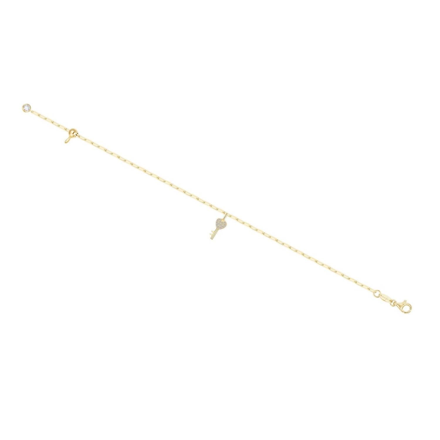 Lafonn Women's Key To Forever Bracelet in gold - women's jewelry - detail view