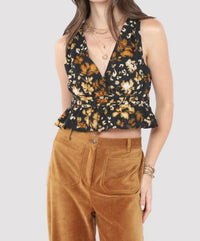 Sadie & Sage - With Ease Vneck Peplum Top