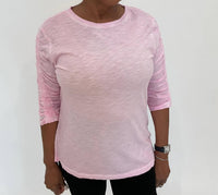 Elliott Lauren - Hannah Crew Neck Ruched Sleeve Tee