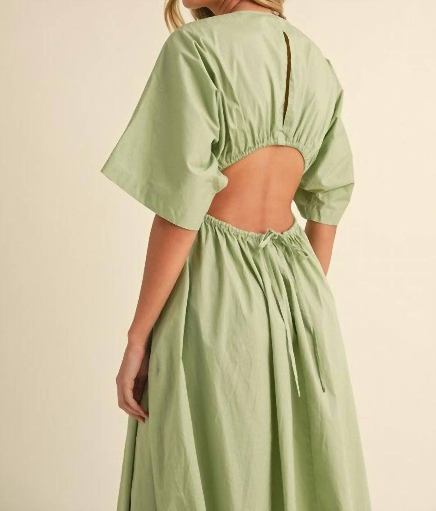 Klesis - Drawstring Open Back Dress