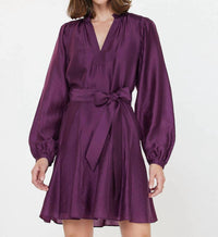 Current Air - Ruffled Collar Split Neck Dress