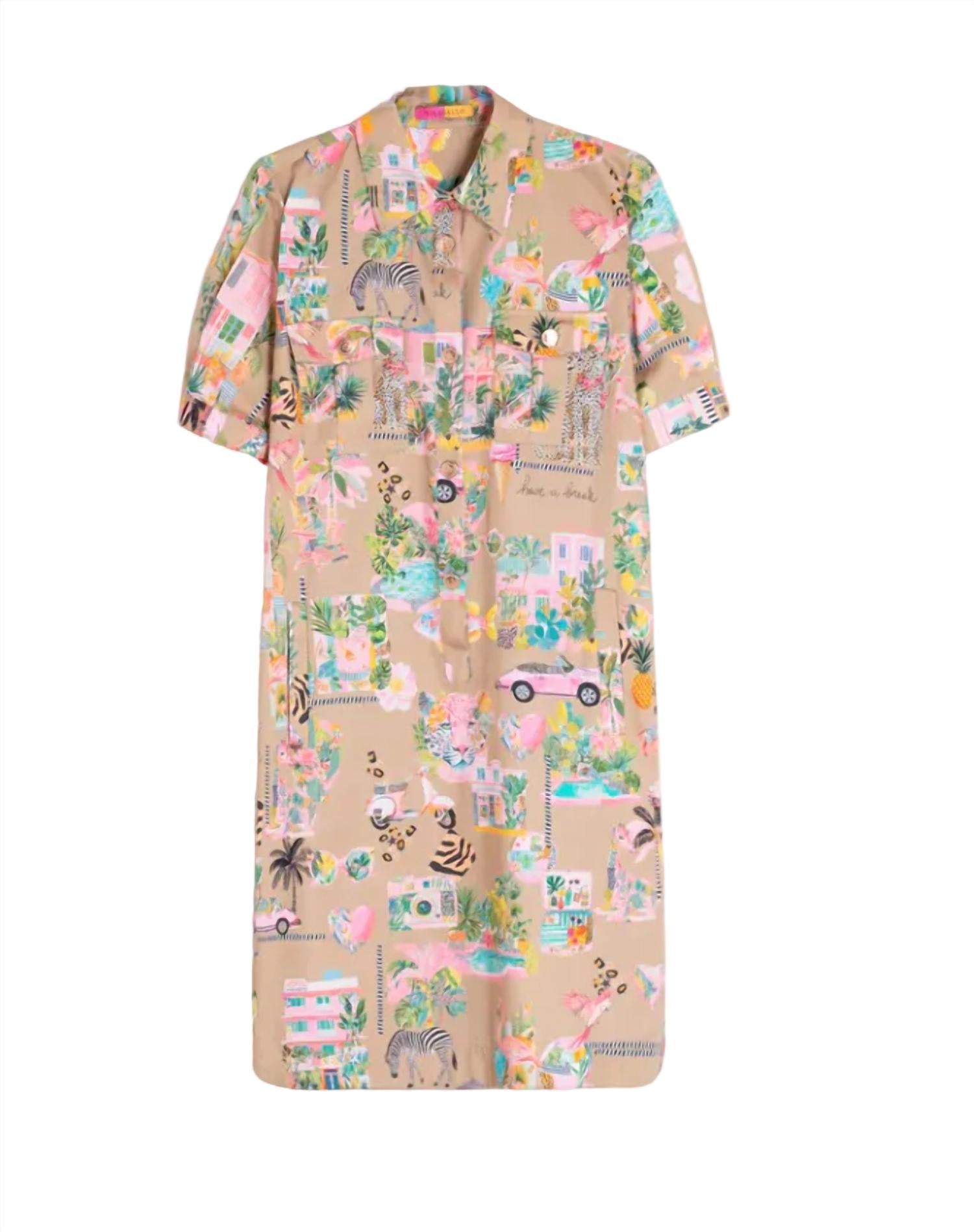 Vilagallo Short Shirt Dress in california - women's dress - view 4