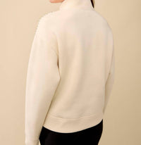 Tribal - Cait Quarter Zip Contrast Stitch Sweatshirt