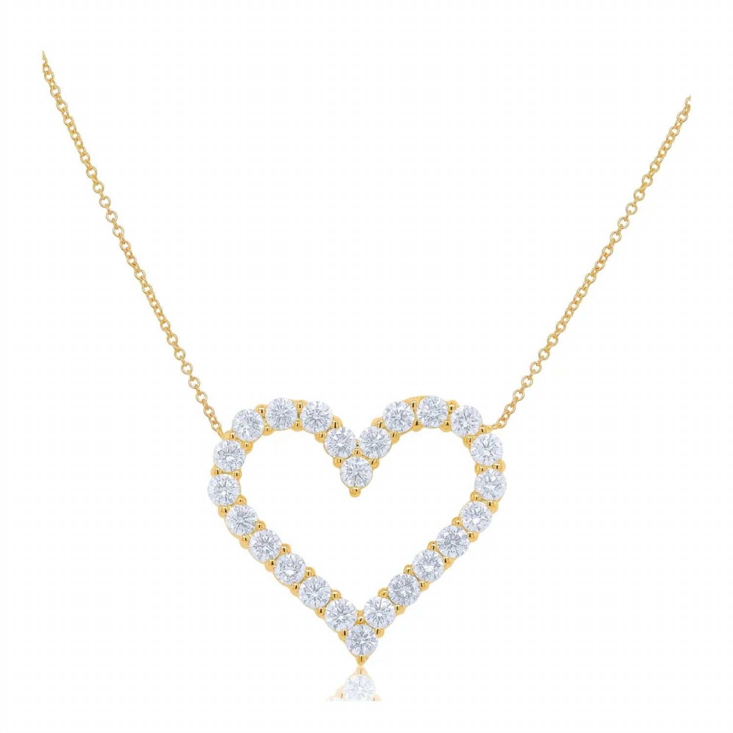 Diana M Jewels - 0.45 Cts Diamond Open-heart Pendant