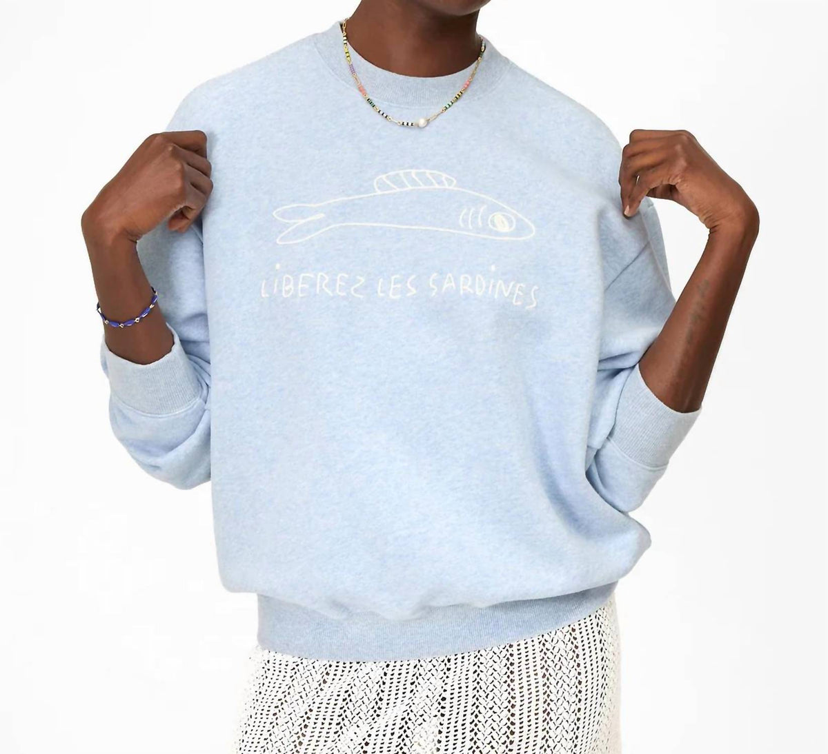 Clare V. - Oversized Embroidered Sweatshirt