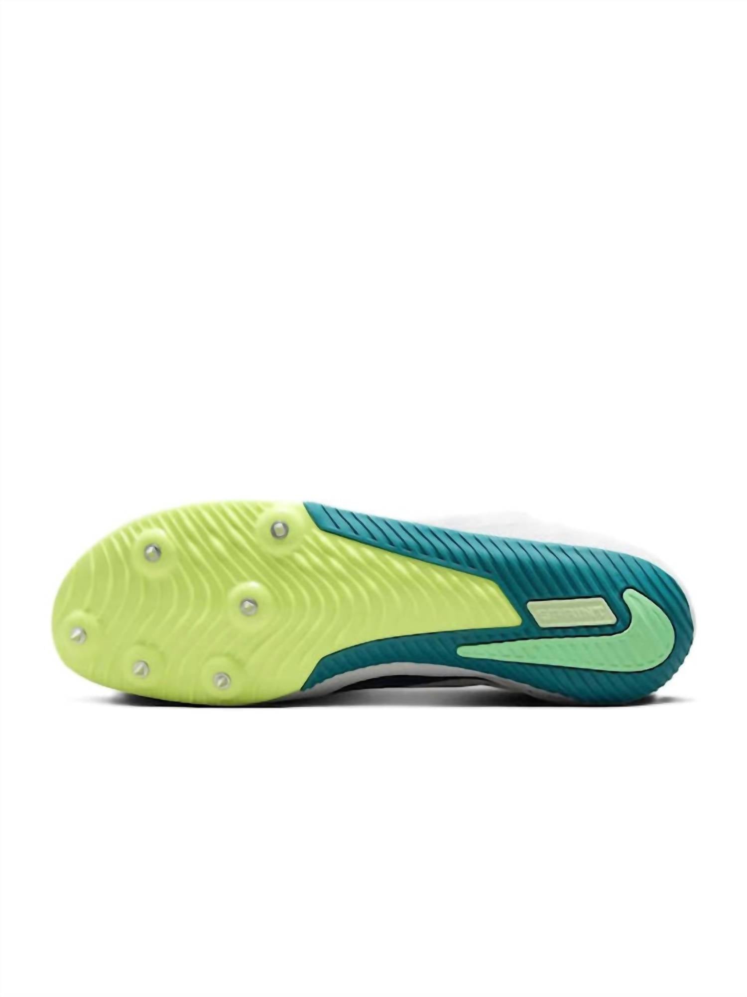 NIKE Men's Rival Sprint Shoe in white black bright spruce vapor green - men's shoe - detail view