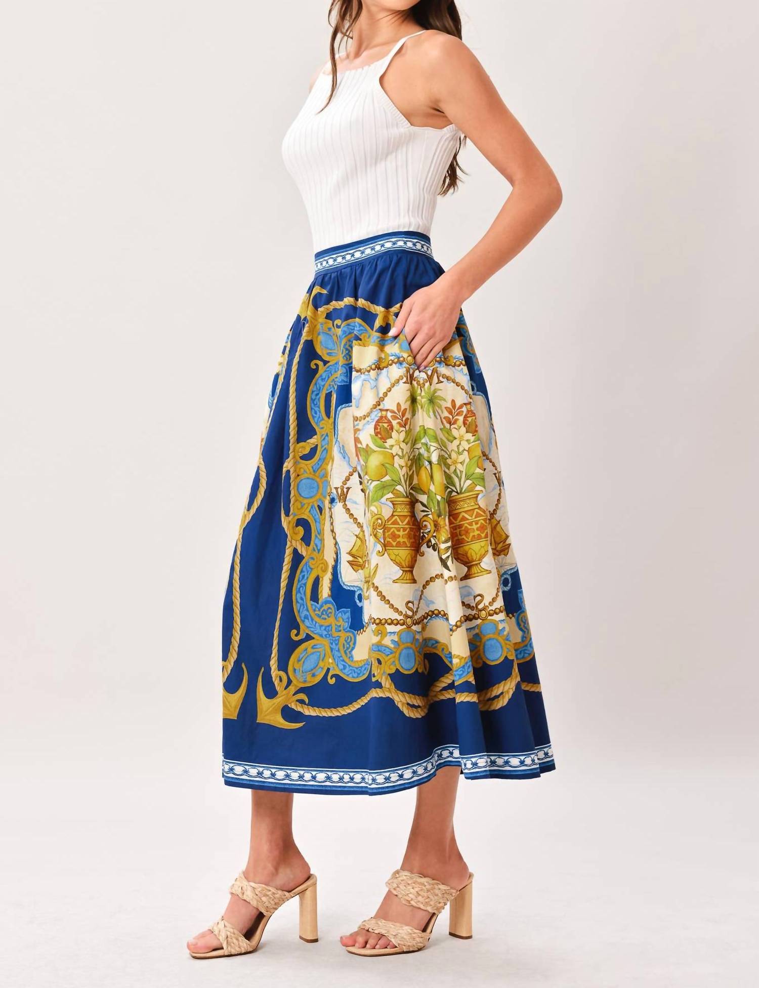 Sugarlips - Printed Woven Maxi Skirt