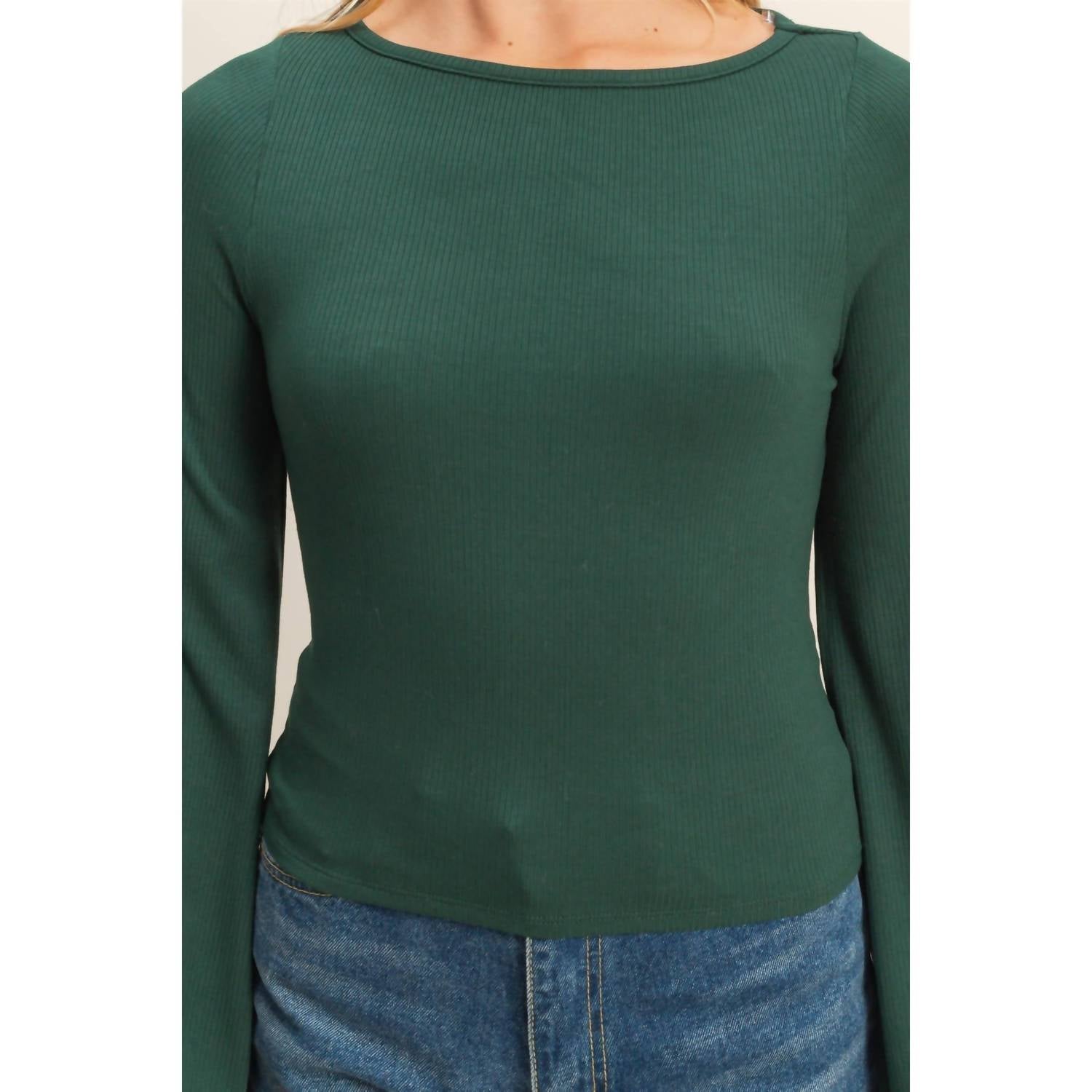 Hyfve - Everly Long Bell Sleeve Ribbed Knit Top
