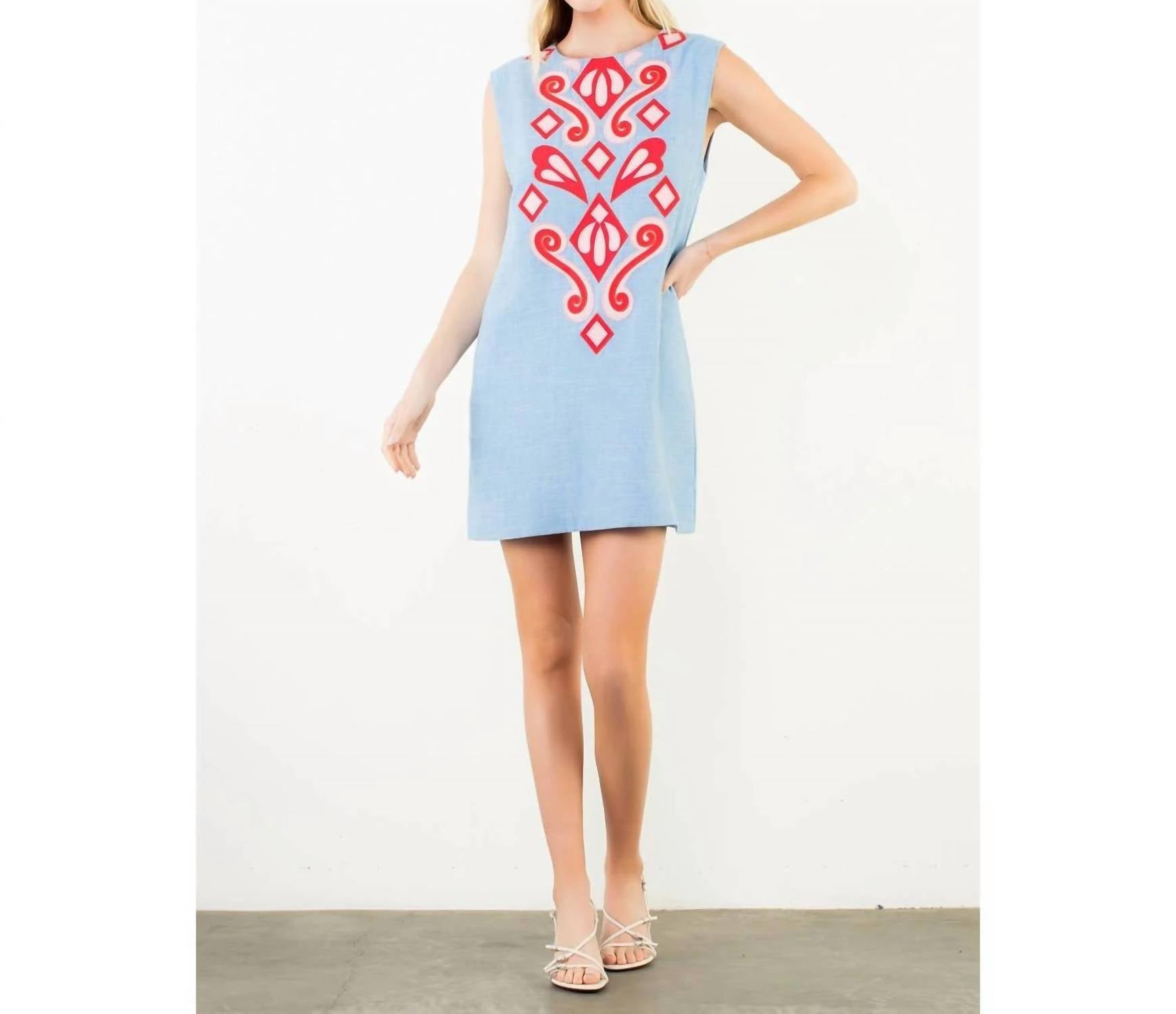 Thml - Allie Sleeveless Embroidery Detail Mini Dress