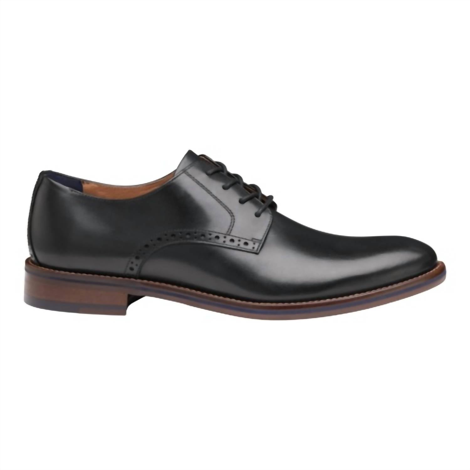 JOHNSTON & MURPHY Men's Conard 2.0 Plain Toe Oxford Shoes in black full grain leather - men's loafer
