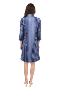 Hinson Wu Aileen Stripe Dress in french grey midnight - women's dress - detail view