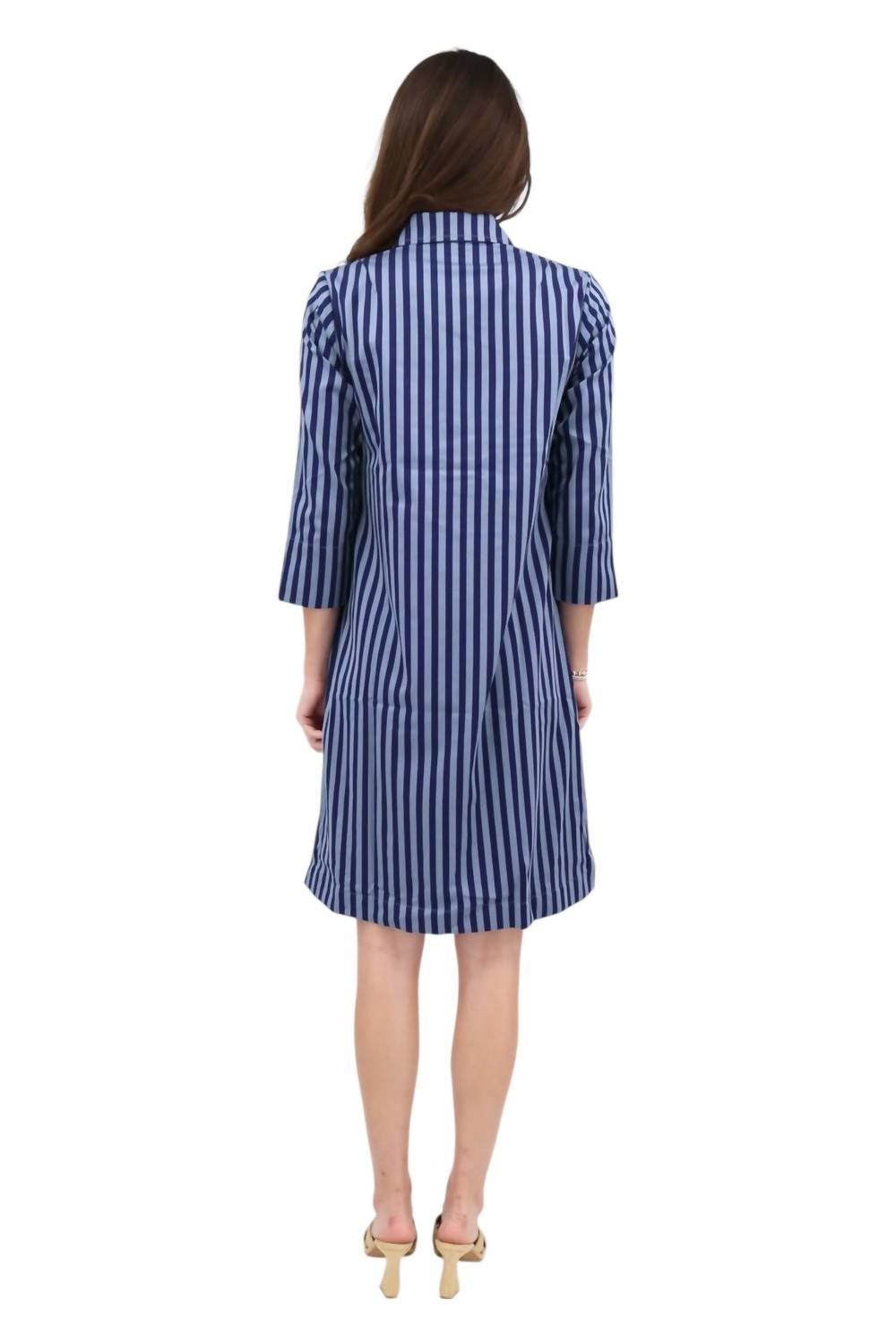 Hinson Wu Aileen Stripe Dress in french grey midnight - women's dress - detail view