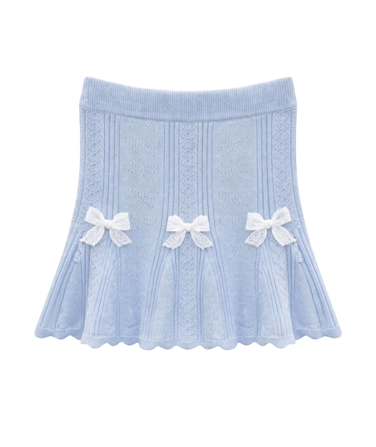 Katie J NYC Gracyn Pointelle Skirt in baby blue - kids' skirt - view 4