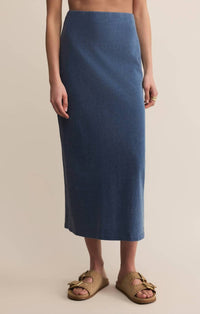 Z Supply - Women's Gail Jersey Denim Midi Skirt