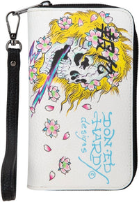 Ed Hardy - Women's Skull Flower Zip Around Wallet