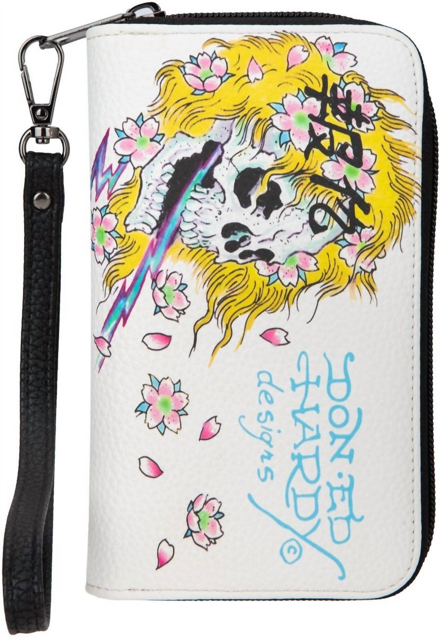 Ed Hardy - Women's Skull Flower Zip Around Wallet