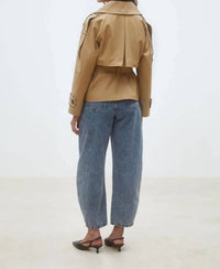 Suncoo - Elliot Belted Short Trench Coat Jacket