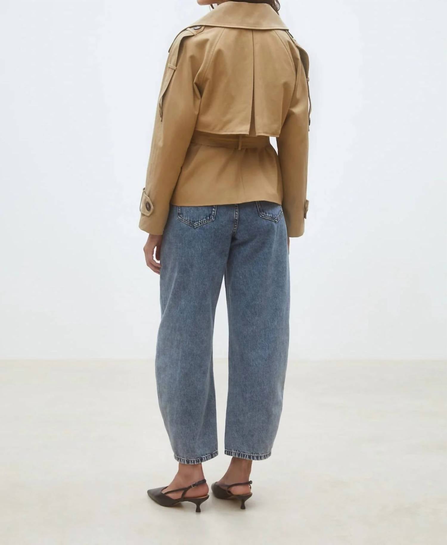 Suncoo - Elliot Belted Short Trench Coat Jacket
